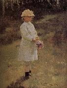Ilia Efimovich Repin Holding a bouquet of girls oil painting reproduction